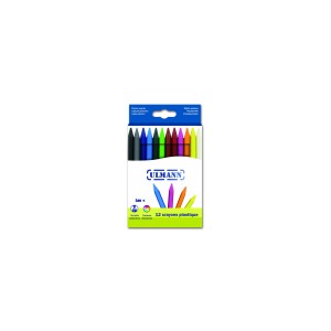 Etui carton de 12 crayons de couleur plastique 11,5 cm