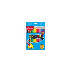 18 Crayons De Couleur En Pochette Carton