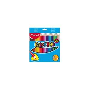 24 Crayons De Couleur En Pochette Carton