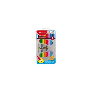 12 Crayons Couleurs, Boite Metal
