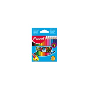 12 Minis Crayons De Couleurs Pochette Carton