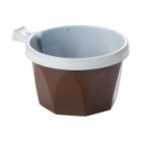 100 Tasses Marron/Blanche 17cl
