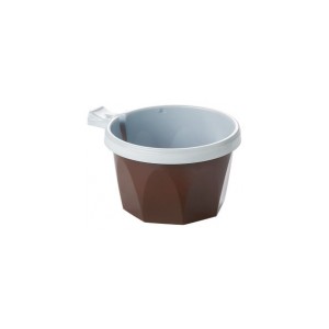 100 Tasses Marron/Blanche 17cl