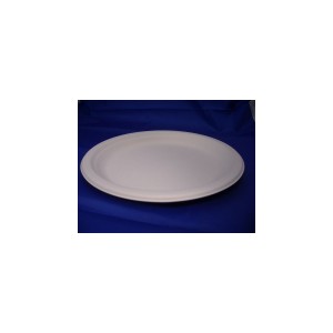 50 Assiettes Fibres V&eacute;g&eacute;tal Ronde Diam. 23cm