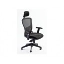 Fauteuil Synchrone En Mailles Noires Avec Appui-T&ecirc;te R&eacute;glable