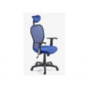 Fauteuil synchrone en mailles bleues avec appui-t&ecirc;te r&eacute;glable