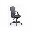 Fauteuil Synchrone En Mailles Noires Avec Appui-T&ecirc;te R&eacute;glable Et Accoudoirs