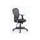 Fauteuil Synchrone En Mailles Noires Avec Appui-Tête Réglable Et Accoudoirs