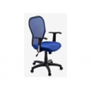 Fauteuil Synchrone En Mailles Bleues Avec Appui-T&ecirc;te R&eacute;glable Et Accoudoirs