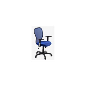 Fauteuil Synchrone En Mailles Bleues Avec Appui-T&ecirc;te R&eacute;glable Et Accoudoirs