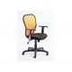 Fauteuil Synchrone En Mailles Noires Jaune Avec Appui-Tête Réglable Et Accoudoirs