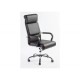Fauteuil synchrone en mailles noires avec appui-tête réglable