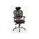 Fauteuil synchrone en mailles noires avec appui-t&ecirc;te r&eacute;glable
