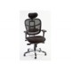 Fauteuil synchrone en mailles noires avec appui-tête réglable