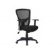 Fauteuil en mailles noires et jaunes synchrone avec accoudoirs et réglage lombaires