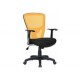 Fauteuil en mailles noires et jaune synchrone avec accoudoirs et réglage lombaires