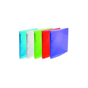 Classeur 4 anx dos 20 polypro Crystal couleurs assorties.