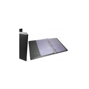 Porte-cartes de visite &agrave; anneaux rechargeable noir