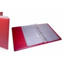 Porte-cartes de visite &agrave; anneaux rechargeable rouge