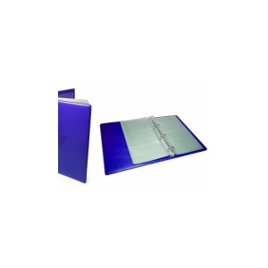 Porte-cartes de visite &agrave; anneaux rechargeable bleu