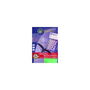 ETIQUETTES ADHESIVES MULTI-USAGES FLUO VERT
