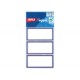Etiquettes scolaires blanches 34x75mm, cadre bleu