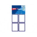 Etiquettes scolaires 38x50mm, cadre bleu