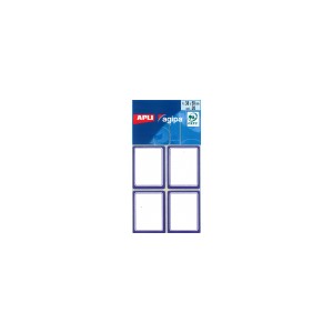 Etiquettes scolaires 38x50mm, cadre bleu