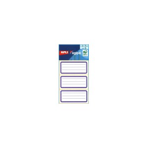 Etiquettes scolaires 34x75mm, lignes bleues
