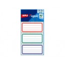 Etiquettes scolaires 35x75mm, lignes bleues
