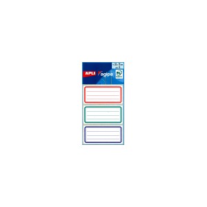 Etiquettes scolaires 35x75mm, lignes bleues