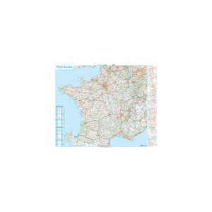 France Routi&egrave;re Carte murale plastifi&eacute;e