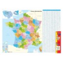 France administrative : Régions, Départements, Cantons. Carte murale plastifiée