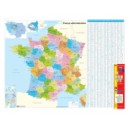 France administrative : R&eacute;gions, D&eacute;partements, Cantons. Carte murale plastifi&eacute;e