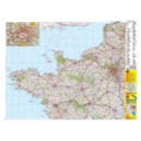 FRANCE 1/4 Nord-Ouest Carte murale plastifi&eacute;e