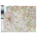 France 1/4 Nord-Est Carte murale plastifi&eacute;e