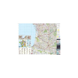 France 1/4 Sud-Ouest Carte murale plastifi&eacute;e