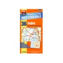Indre (36) Carte Administrative et Routi&egrave;re