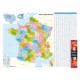 France administrative : Régions, Départements, Cantons. Carte murale plastifiée