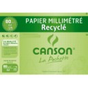 Pochette Papier à Dessin Recyclé Millimétré 21 x 29,7 cm 160g - Canson