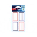 Etiquettes scolaires 36x56mm, lignes bleues ou rouges