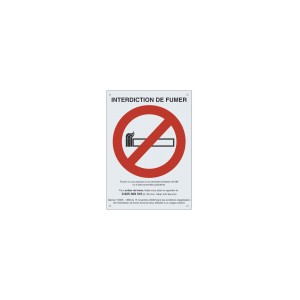 Plaque alu 1mm 'interdiction de fumer' 210x150mm
