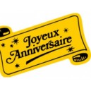 &Eacute;tiquettes (Joyeux Anniversaire)19x34mm &Eacute;tiquettes