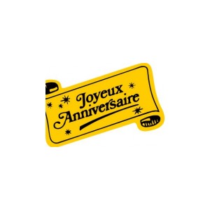 &Eacute;tiquettes (Joyeux Anniversaire)19x34mm &Eacute;tiquettes