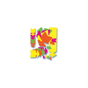 Fl&egrave;ches carton fluo 24x32cm, effa&ccedil;able &agrave; sec
