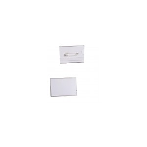 BADGE PVC 40X60MM A EPINGLE BTE 50