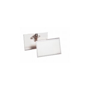 BADGE PVC 50X90MM A EPINGLE + PINCES