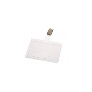 BADGE PLAST 5.4X8.6 A PINCE BTE 50